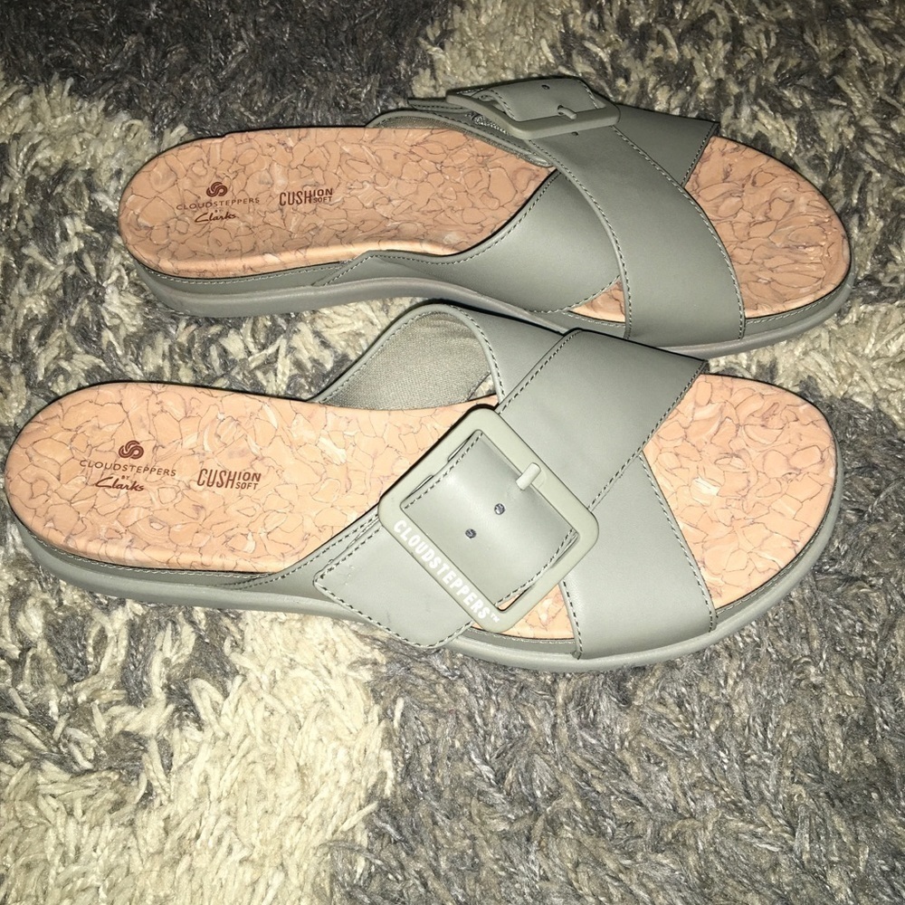Clarks Cloudsteppers Cushion Soft Slides Sandals … - image 3
